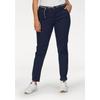 Chinohose KANGAROOS, Damen, Gr. 44 (L), N-Gr, blau (marine), Web, Obermaterial: 98% Baumwolle, 2% Elasthan, unifarben, casual, gerade, unten schmal lang, Hosen Chinohose Hose, in schmaler Form, mit Kordel zu binden, Topseller