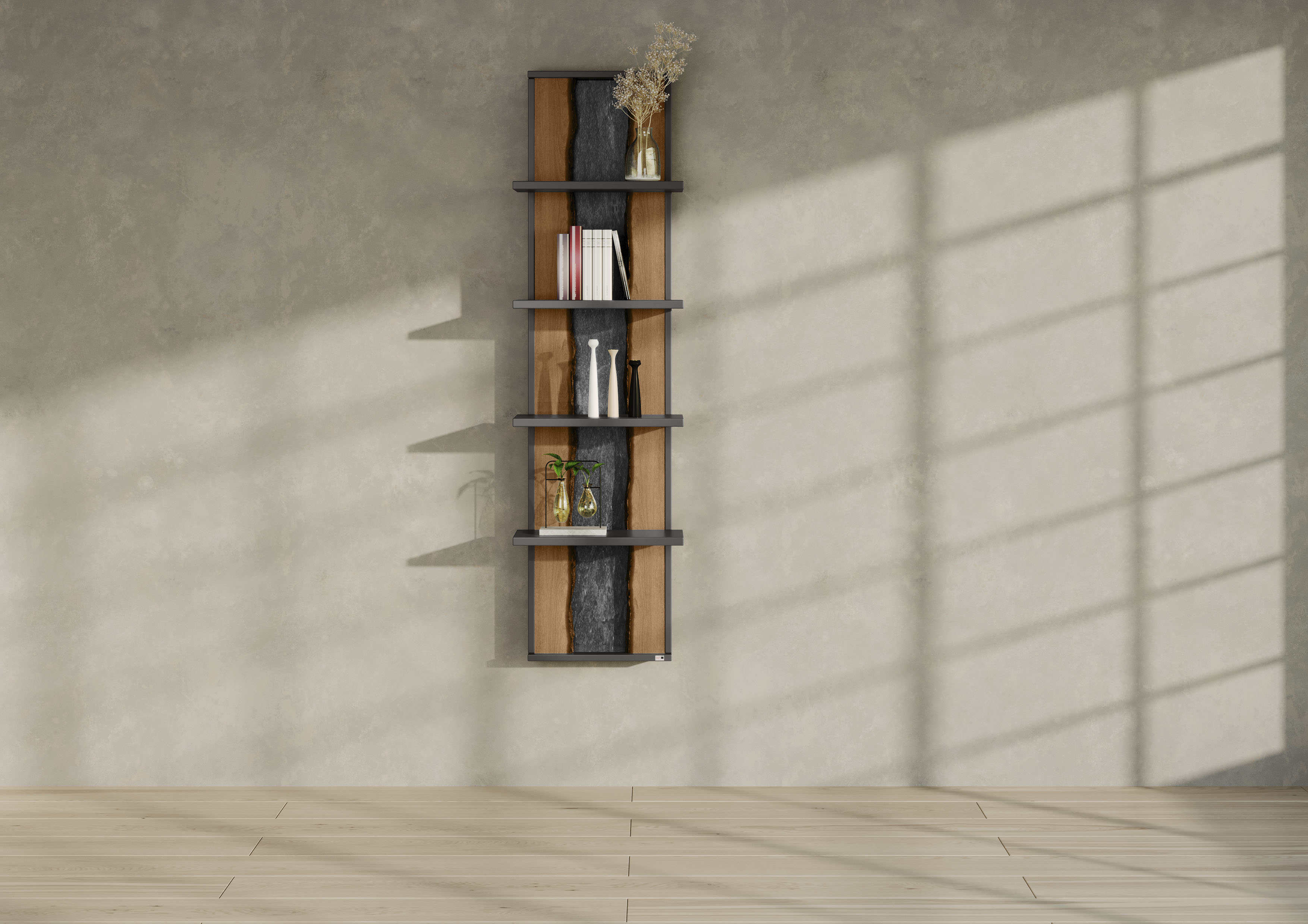 Garderobenpaneel "TACOMA", grau (grafit matt), B:56cm H:172,4cm T:23,4cm, MDF, SET ONE BY MUSTERRING, Garderobenpaneele, Garderobenpaneel, Typ 44, Höhe 172,4 cm