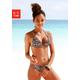 Triangel-Bikini LASCANA Gr. 42, Cup B, braun (braun, bedruckt) Damen Bikini-Sets Ocean Blue