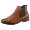 Chelseaboots RIEKER, Damen, Gr. 36, braun (cognac, used), Lederimitat, used, klassisch, Schuhe, Stiefelette, Boots, Blockabsatz, in klassischer Optik
