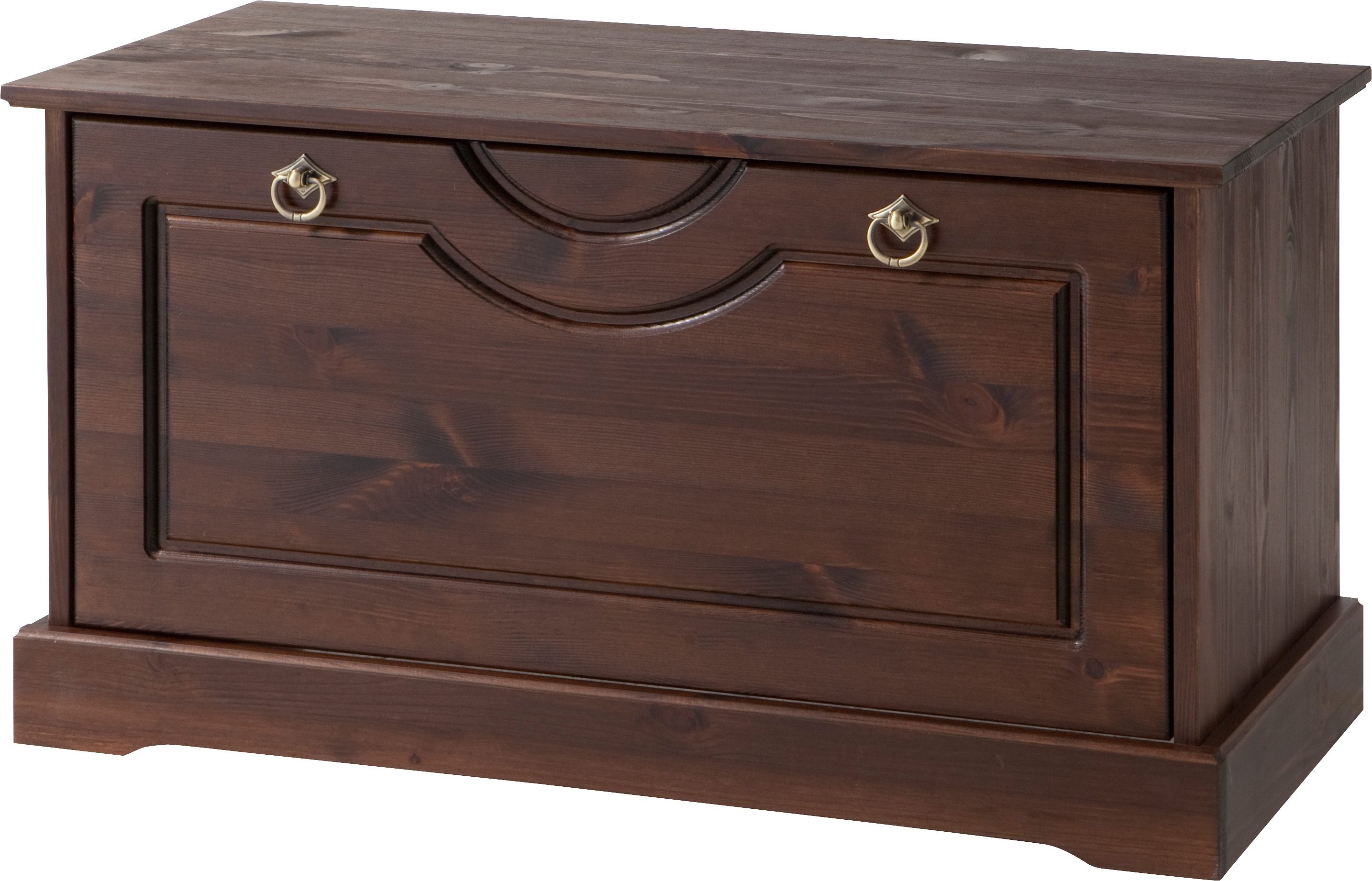 Schuhtruhe HOME AFFAIRE "Klera", braun (dunkelbraun), B:81cm H:45cm T:37cm, Massivholz, Truhen, Breite 81 cm, aus massiver Kiefer, FSC-zertifiziert