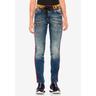 Slim-fit-Jeans CIPO & BAXX Gr. 30, Länge 34, blau Damen Jeans Röhrenjeans mit trendigen Seitenstreifen