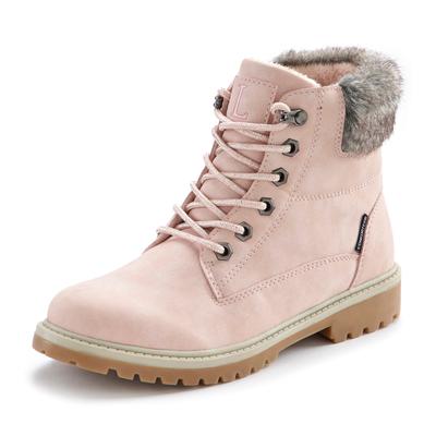 Stiefelette LASCANA, Damen, Gr. 37, rosa (rosé), Obermaterial: 92% Lederimitat, 8% Textilmaterial. Futter: 100% Polyeste