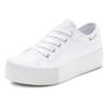 Sneaker LASCANA, Damen, Gr. 37, weiß, Obermaterial: 100% Textilmaterial. Futter: 100% Textilmaterial. Decksohle: 100% Textilmaterial. Laufsohle: 100% Synthetik, unifarben, casual, Schuhe Plateausneaker, Schnürhalbschuh, Freizeitschuh aus Textil mit...