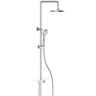 Brausegarnitur SCHÜTTE "Aquastar", weiß (weiß, chromfarben), H:113cm, Brausegarnituren, Regendusche ohne Armatur, Duschs