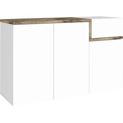 Schuhschrank INOSIGN "Zet", weiß (weiß hochglanz, ahorn pereira), B:120cm H:80cm T:40cm, FSC-zertifizierter Holzwerkstoff, Schränke, Breite 120 cm Image