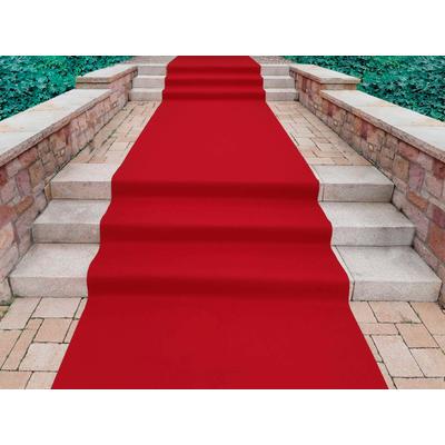 Läufer "PODIUM, Made in Belgium", rot (burgund), B:200cm H:2,6mm L:600cm, Polypropylen (PP), PRIMAFLOR-IDEEN IN TEXTIL, Teppiche, Breite 200 cm, Nadelfilz, Uni-Farben, ideal für Veranstaltungen Image