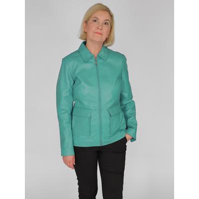 Lederjacke JCC "3102222", Damen, Gr. 42, blau (deep turquoise), Obermaterial: 100% Lammleder; Innenfutter: 100% Polyester, mit Knopf,Ärmel mit Ärmelschlitz, Jacken Image