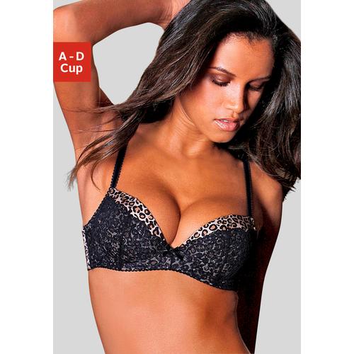 Push-up-BH LASCANA Gr. 80, Cup C, bunt (leo, bedruckt) Damen BHs BH Bügel-BH Hochzeitsdessous Hochzeitswäsche Push-up-BH Spitzen-BH Spitzenwäsche Balconette-BH Balconette-BHs mit Leoprint, sexy Dessous