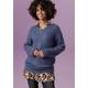 Longpullover ANISTON CASUAL Gr. 36, blau (blau, meliert) Damen Pullover Grobstrickpullover