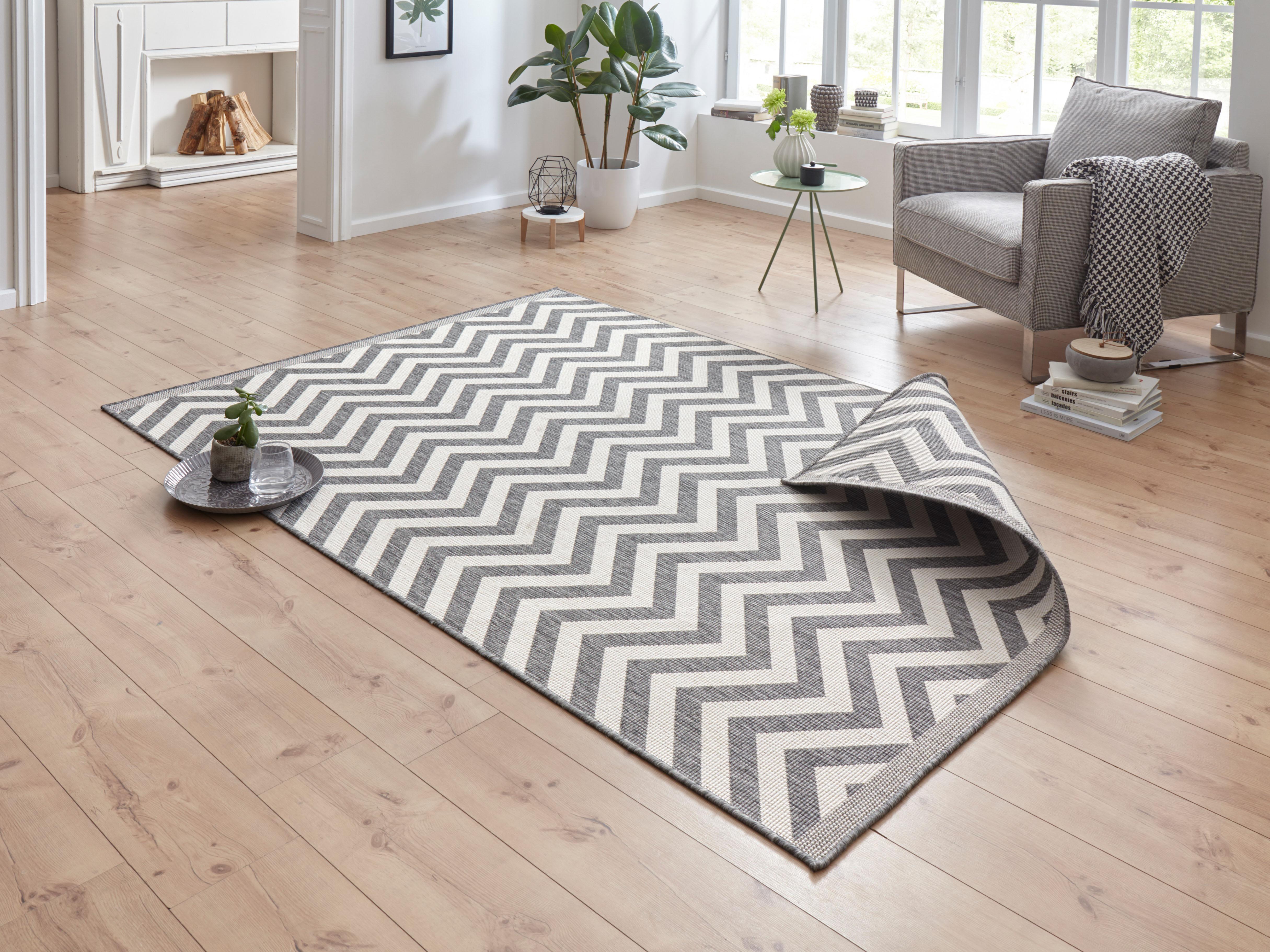 Teppich NORTHRUGS "Palma Wendeteppich" Gr. 6, grau, B:200cm H:5mm L:290cm, Kunstfaser, Teppiche, In-& Outdoor, Wetterfest, Balkon, Läufer, Wohnzimmer, Wasserfest Image