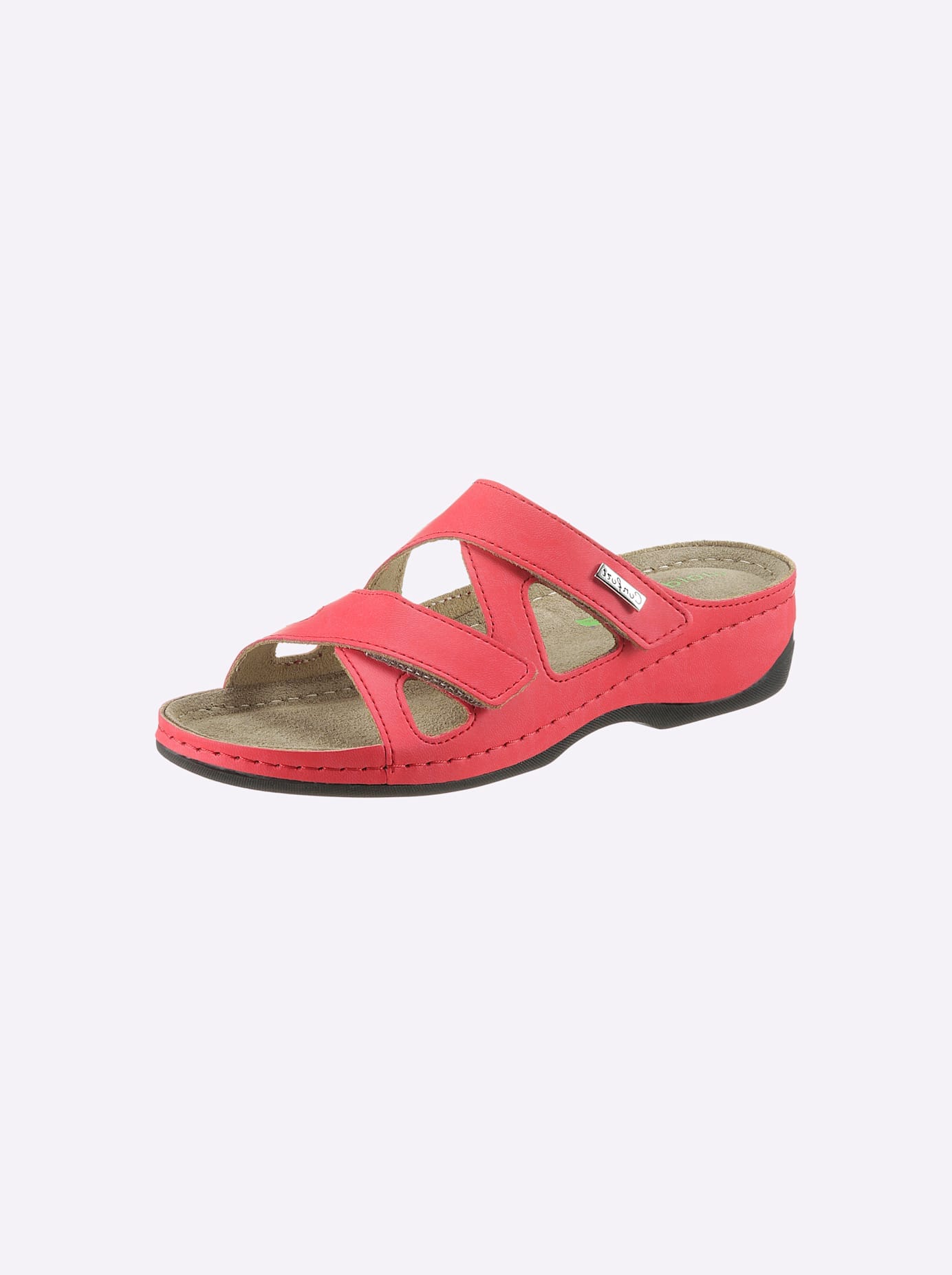 Pantolette WALDLÄUFER, Damen, Gr. 36, rot, Leder, Schuhe
