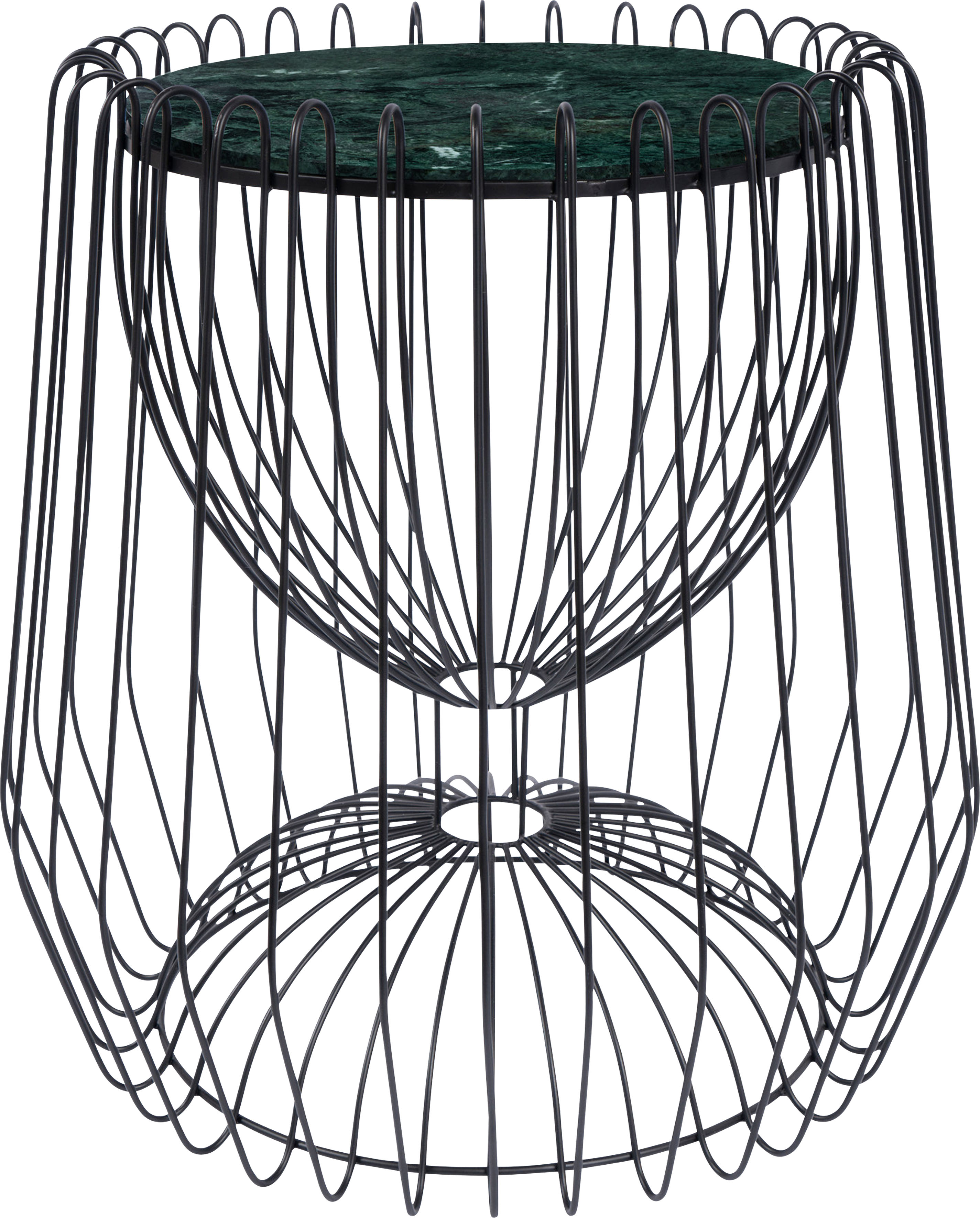 Beistelltisch KAYOOM "Malibu 225, Beistelltisch mit edler Marmorplatte", grün (grün, schwarz, schwarz, grün), B:50cm H:51cm T:50cm, Eisen, Marmor, Tische, Beistelltisch, ø-Marmorplatte: 33,5 cm, angesagtes Metalldesign, pflegeleicht