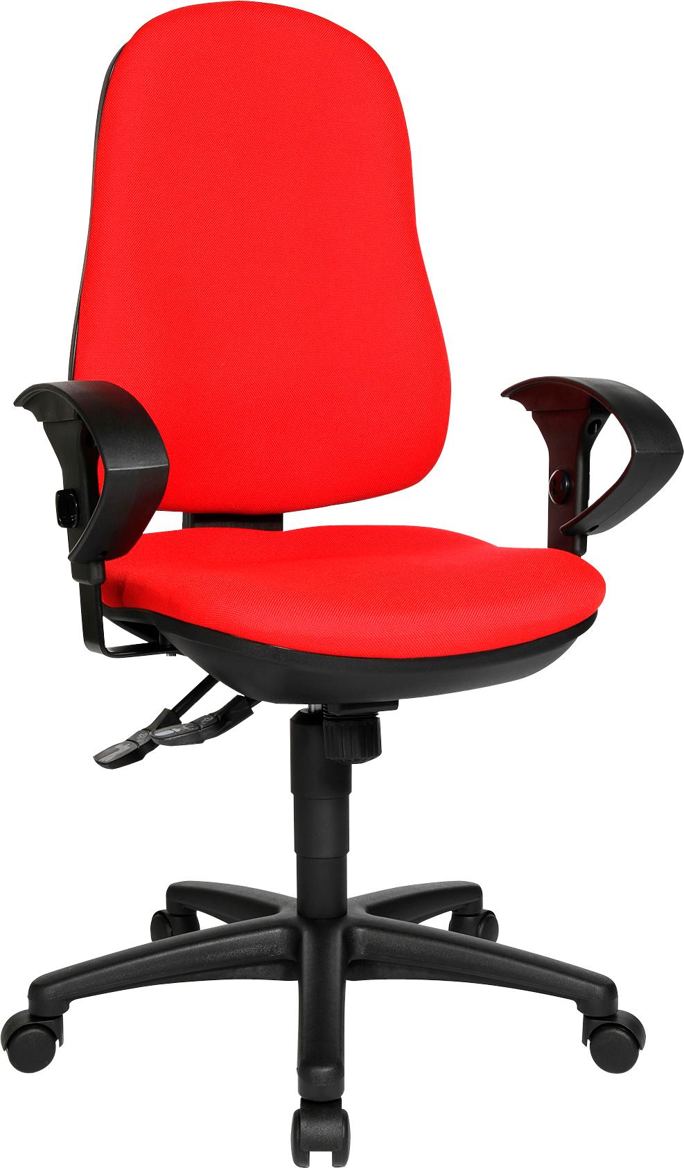 Bürostuhl TOPSTAR "Support SY", rot (rot, schwarz), B:61cm H:113cm T:55cm, Stühle, Bürostuhl