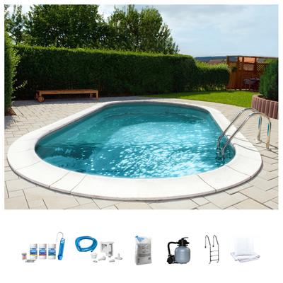 Ovalpool MY POOL BWT "PREMIUM mit grauer Innenfolie", grau (weiß, grau), B:300cm H:120cm L:490cm, Schwimmbecken, Höhe 120 cm, in verschiedenen Größen Image