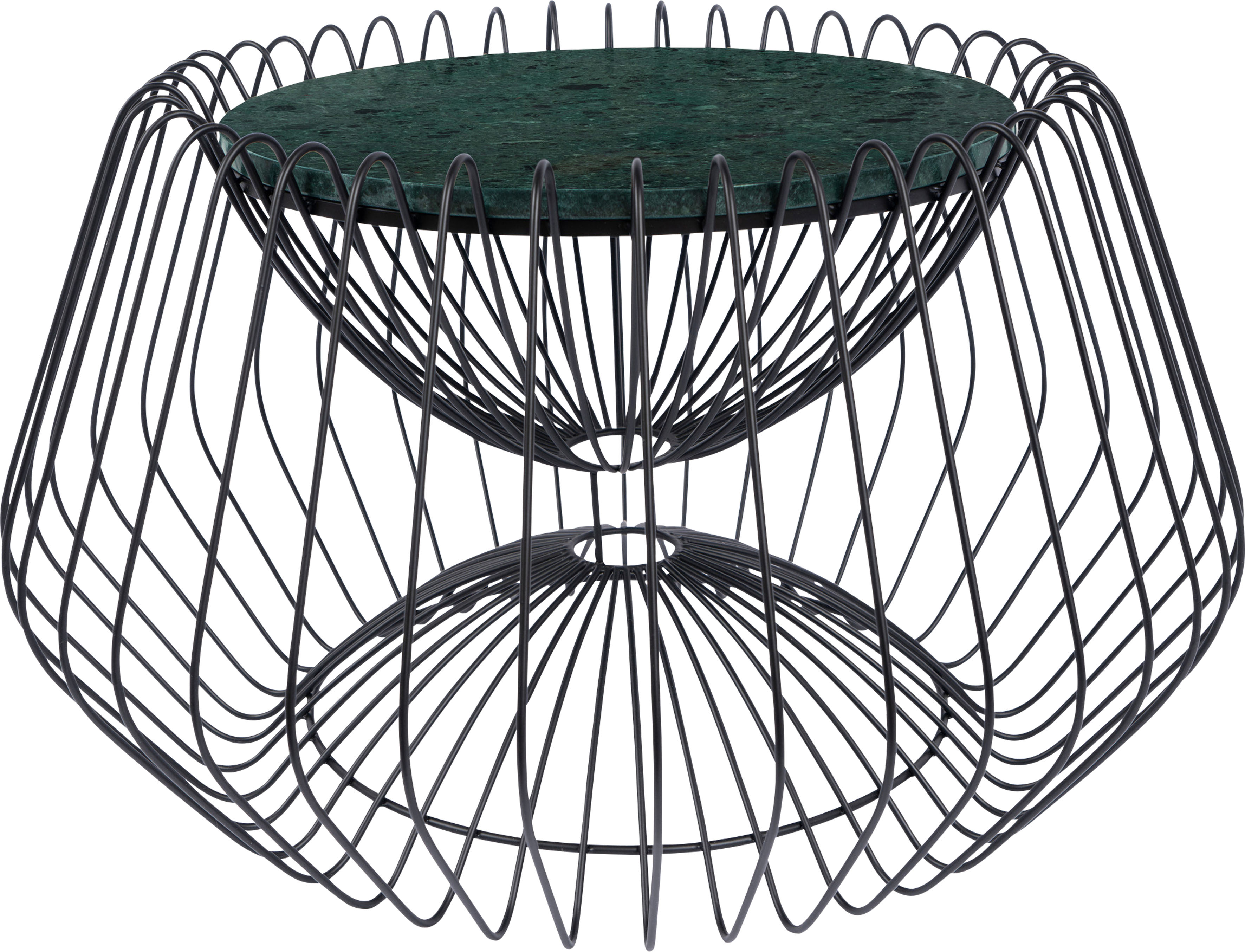 Beistelltisch KAYOOM "Malibu 325, Beistelltisch mit edler Marmorplatte", grün (grün, schwarz, schwarz, grün), B:60cm H:35cm T:60cm, Eisen, Marmor, Tische, Beistelltisch, ø-Marmorplatte: ca. 37 cm, angesagtes Metalldesign, pflegeleicht