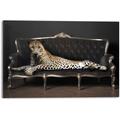 Wandbild REINDERS "Wandbild Leopard Chic Panther - Liegend Luxus Relax" Bilder Gr. B/H: 90 cm x 60 cm, Leopard, 1 St., schwarz Kunstdrucke