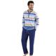 Schlafanzug HAJO Gr. 56/58, blau (blau, gestreift) Herren Homewear-Sets Nachtwäsche