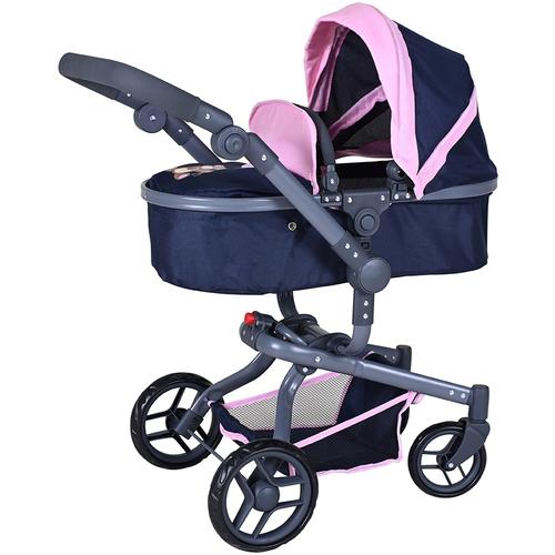 "Kombi-Puppenwagen KNORRTOYS ""Boonk - Navy Pink Bear"" Puppenwagen bunt (navy pink bear) Kinder Puppenwagen -trage"