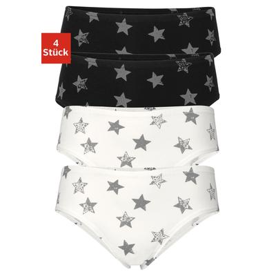 Slip VIVANCE, Kinder, Gr. 170/176, schwarz (schwarz, creme), Jersey, Obermaterial: 95% Baumwolle, 5% Elasthan, gemustert, körpernah, Unterhosen Slip, mit Sternendruck Image