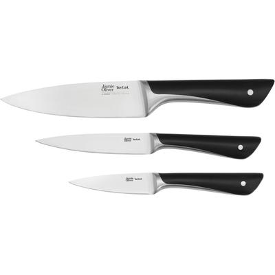 Messer-Set TEFAL "K267S3 Jamie Oliver" Kochmesser-Sets grau (schwarz, edelstahlfarben) Küchenmesser-Sets