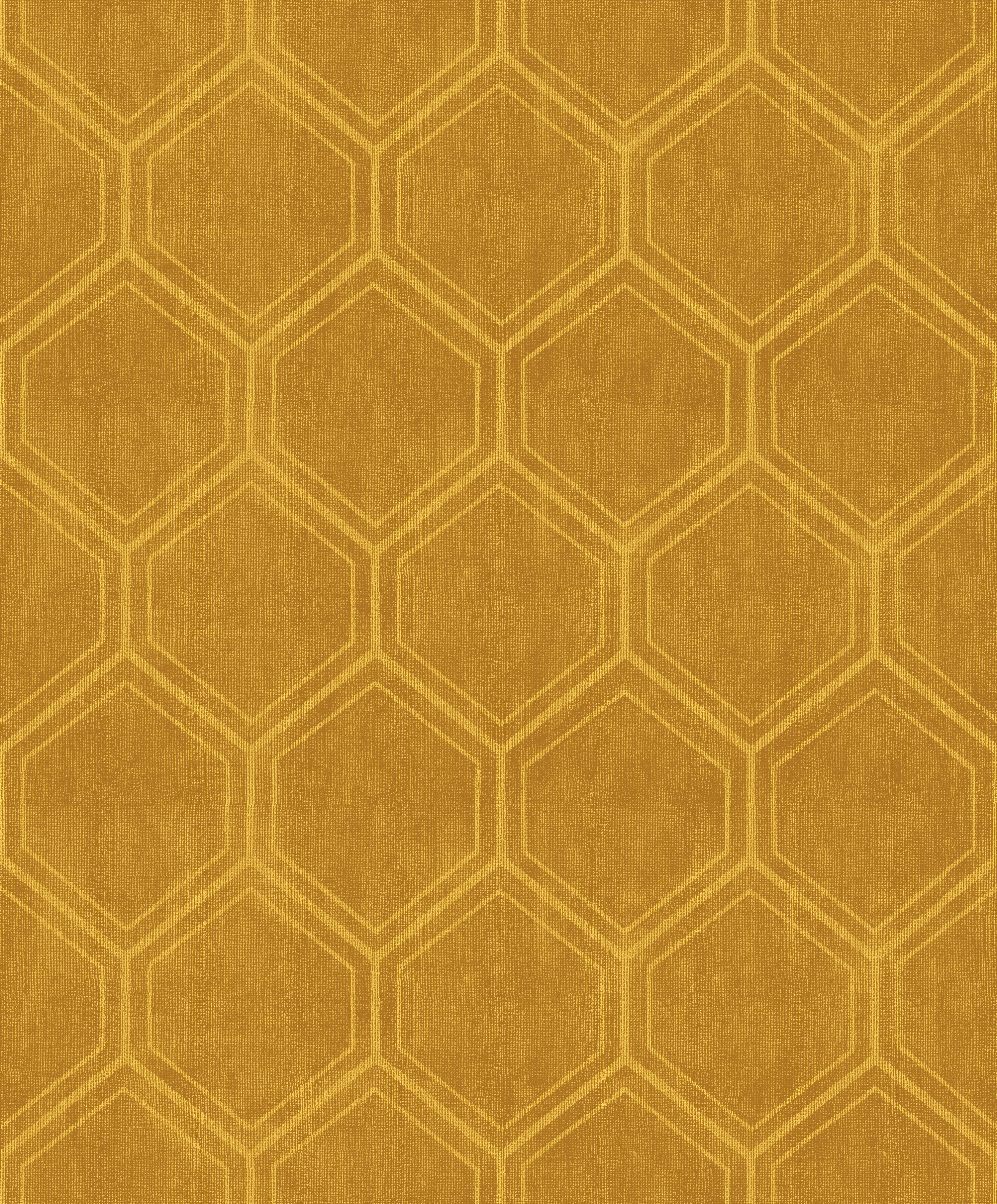 Vliestapete SUPERFRESCO EASY "Geo - Hexagon", gelb (ocker), B:0,52m L:10m, Vlies, Tapeten, Ocker - 10m x 52cm Image