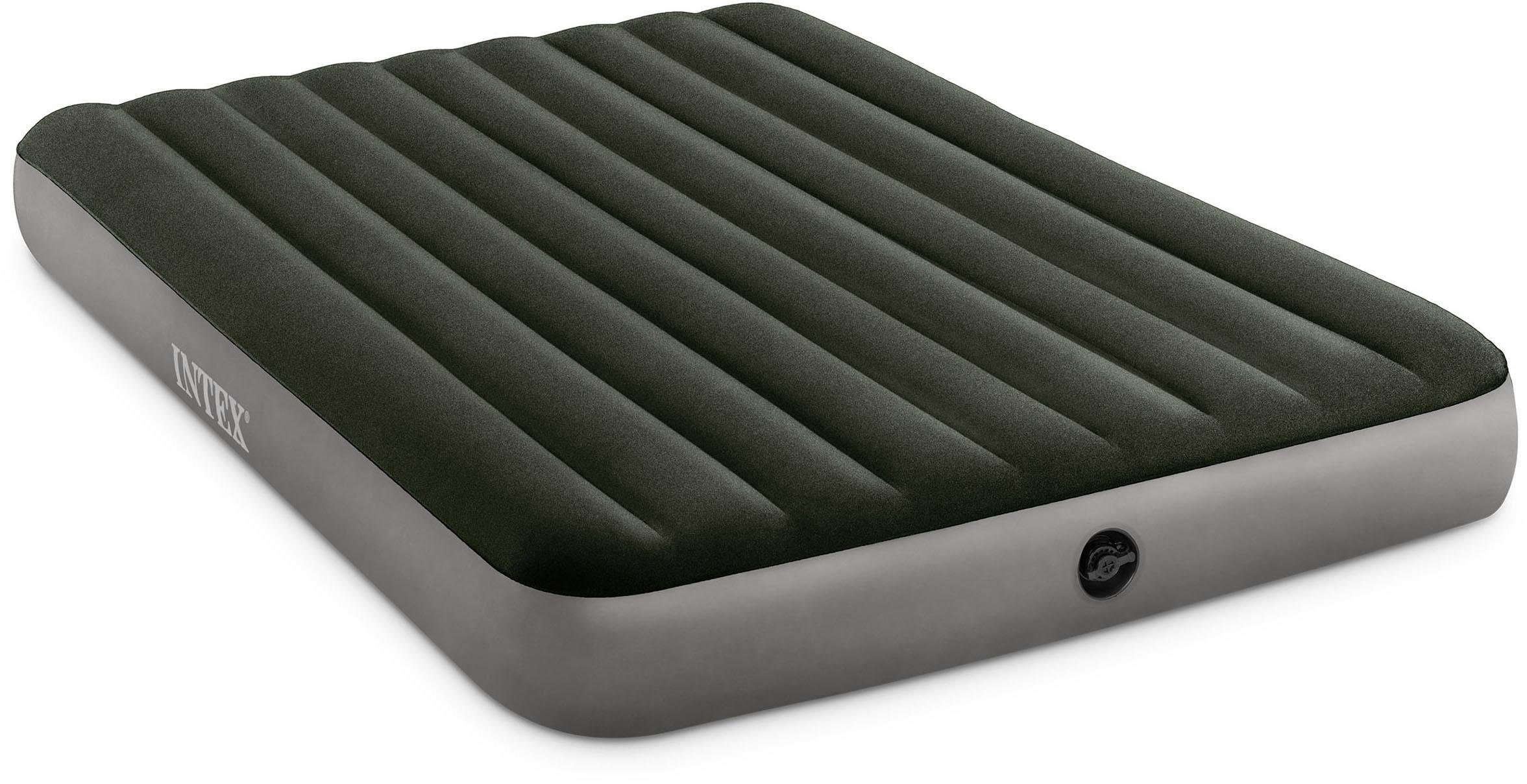 Luftbett INTEX "Dura-Beam DOWNY Airbed" Gr. 76, grau (grau, grün), Luftbetten, B/H/L: 76cm x 25cm x 191cm, Vinyl, B:76cm H:25cm L:191cm Image