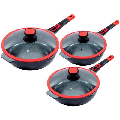 Pfannen-Set KING "Click-Grip", rot (rot, schwarz), Ø:28cm, Pfannen, abnehmbarer Griff, Induktion Image