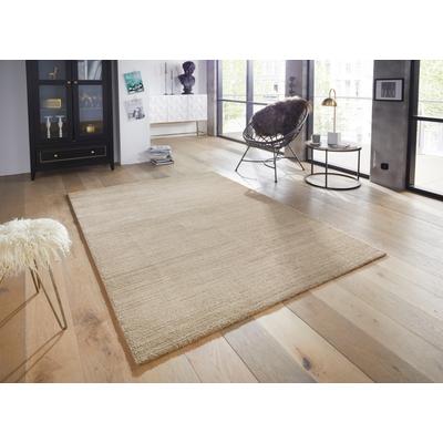 Teppich ELLE DECORATION "Loos" Gr. 2, beige, B:80cm H:14mm L:150cm, Kunstfaser, Teppiche, Kurzflor, Weich, Uni, Modern, Scandi-Look, Wohnzimmer, Schlafzimmer Image