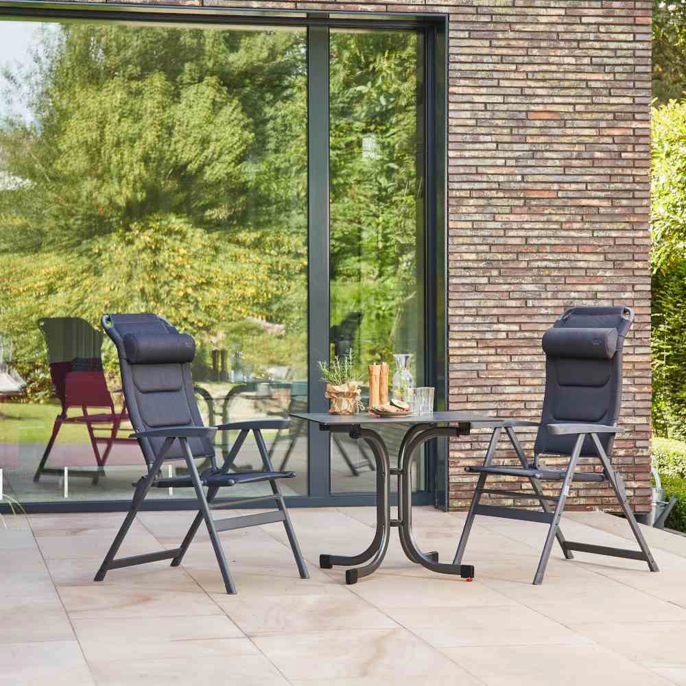 Garten-Essgruppe SIENA GARDEN "Premium", grau (anthrazit, anthrazit, anthrazit), Stahl, Sitzmöbel-Sets