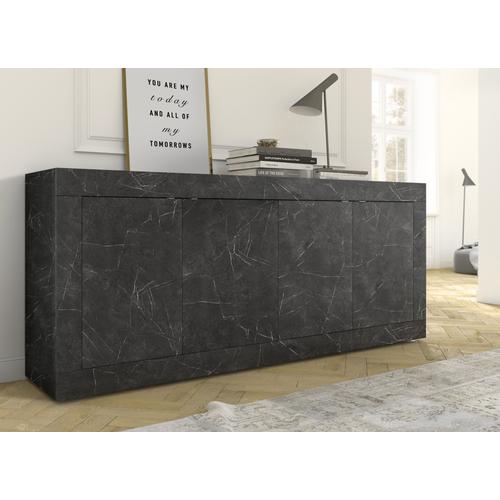 „Sideboard LC „“Basic““ Sideboards Gr. B/H/T: 207 cm x 86 cm x 43 cm, grau (marmor anthrazit) Sideboards 207 cm“
