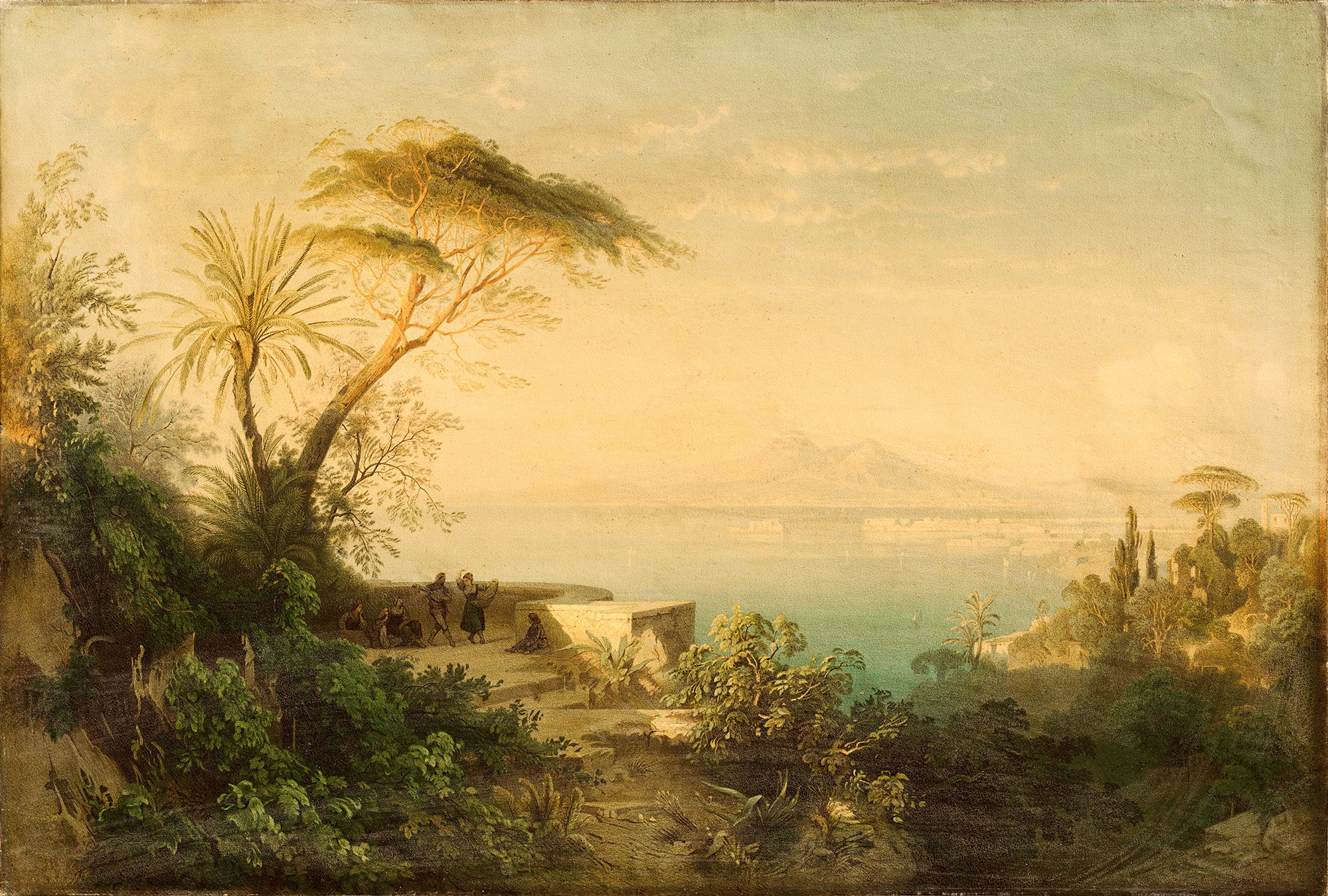 Fototapete ARCHITECTS PAPER "Atelier 47 Ancient Painting 2", bunt (grün, gelb, blau), B:4m L:2,7m, Vlies, Tapeten, Vlies, Wand, Schräge, Decke