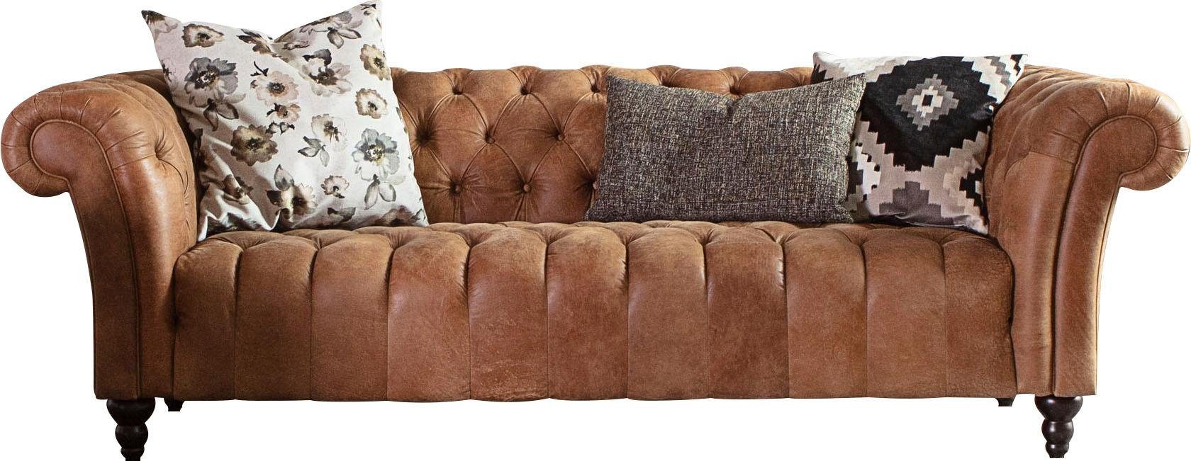 3-Sitzer GUTMANN FACTORY "Amazonas", braun (cognac), B:205cm H:74cm T:101cm, Sofas, Bezug aus weichem Anilinleder Image
