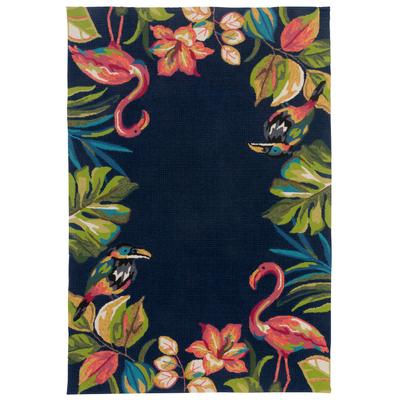 Teppich GINO FALCONE "Rosetta 020 Flamingos" Gr. 3, blau, B:120cm H:15mm L:180cm, Kunstfaser, Teppiche, besonders weich durch Microfaser, In- und Outdoor geeignet, Wohnzimmer Image