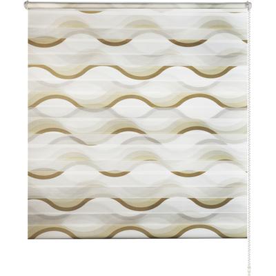 Doppelrollo MY HOME "Welle" Gr. 2, beige, B:50cm H:130cm, Polyester, Rollos, Fixmaß, Klemmfix-Duo-Rollo, Doppelrollo "Welle", Klemmträger Image