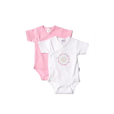 Body LILIPUT "Nature Baby", Baby, Gr. 62/68, EURO-Größen, rosa (weiß, rosa), 100% Baumwolle, bedruckt, kurz, Kurzarm, Bodies, aus reiner Bio-Baumwolle