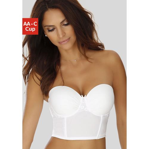 Corsage LASCANA Gr. 75, Cup C, weiß Damen Corsagen mit herausnehmbaren Push-up Kissen, sexy Dessous