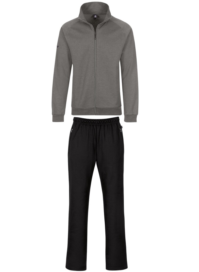 Jogginganzug TRIGEMA "TRIGEMA Jogginganzug", Herren, Gr. XXL, grau (taupe, melange), 70% Baumwolle, 30% Polyester, Sportanzüge Image