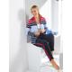 Hausanzug FEEL GOOD Gr. 48/50, bunt (marine, rot, gestreift) Damen Homewear-Sets Hausanzüge