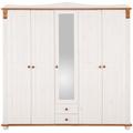 Kleiderschrank HOME AFFAIRE "Adele" Schränke Gr. B/H/T: 207 cm x 191 cm x 53,5 cm, weiß (weiß, kirschbaumfarben) Kleiderschränke