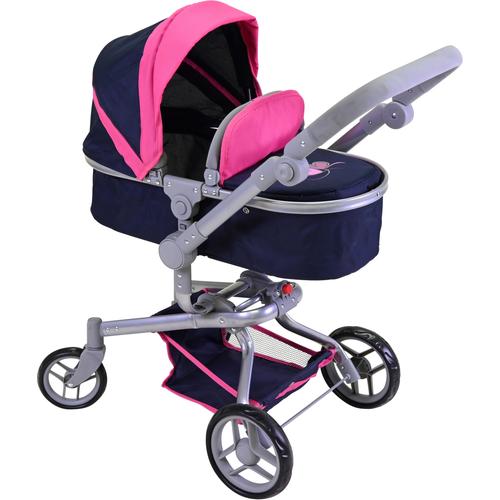 „Kombi-Puppenwagen KNORRTOYS „“Boonk – Flying Hearts Blue““ Puppenwagen blau (flying hearts blue) Kinder Puppenwagen -trage“