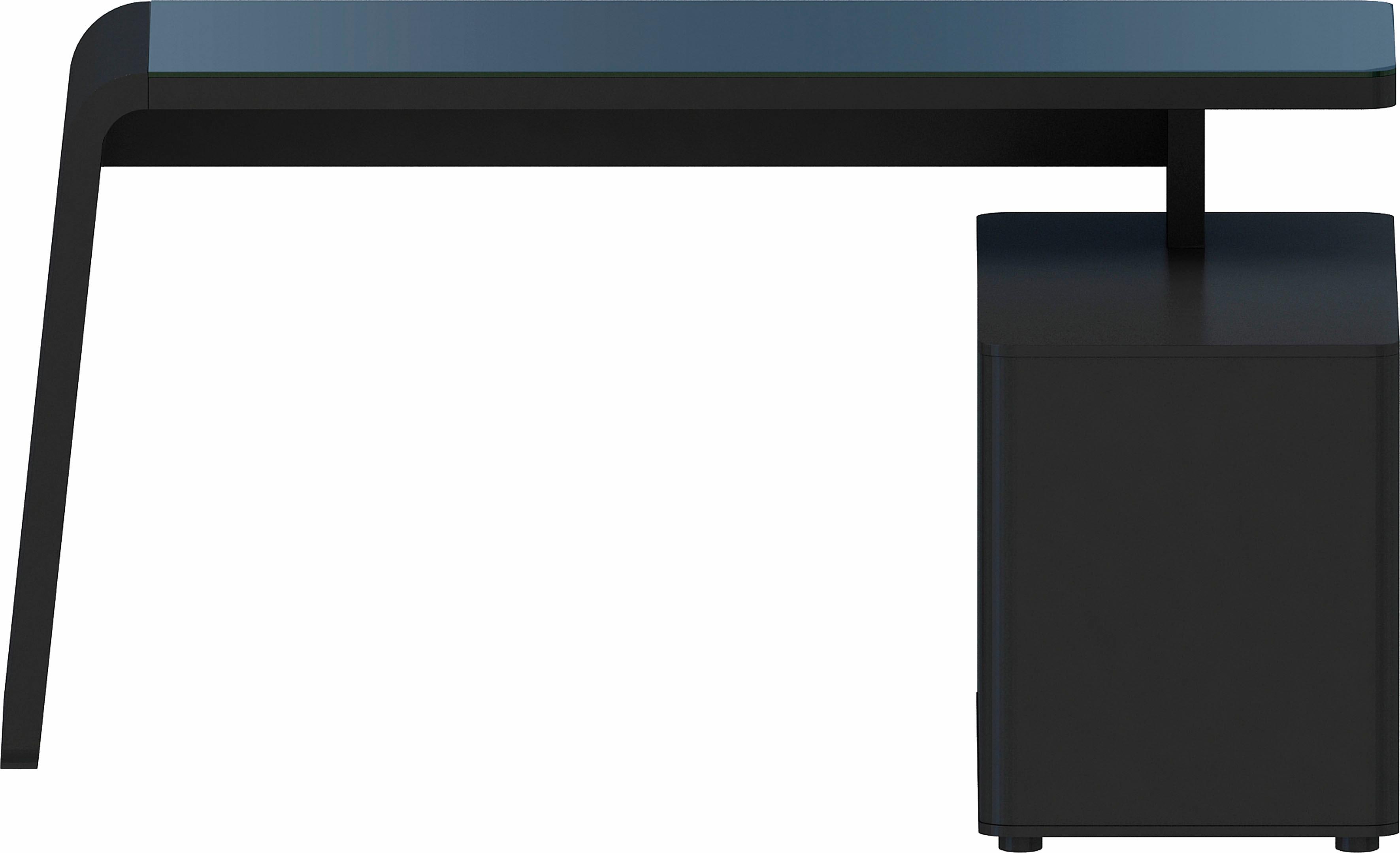 Eckschreibtisch JAHNKE "CSL 465", schwarz (schwarz matt), B:154cm H:76cm T:60cm, Tische