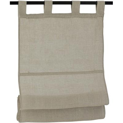 Raffrollo KUTTI "Metis Leinen" Gr. 4, beige (natur), B:100cm H:140cm, Obermaterial: 100% Leinen, Raffrollos, einfarbig, blickdicht, Schlaufenrollo, 100% reines Leinen Image