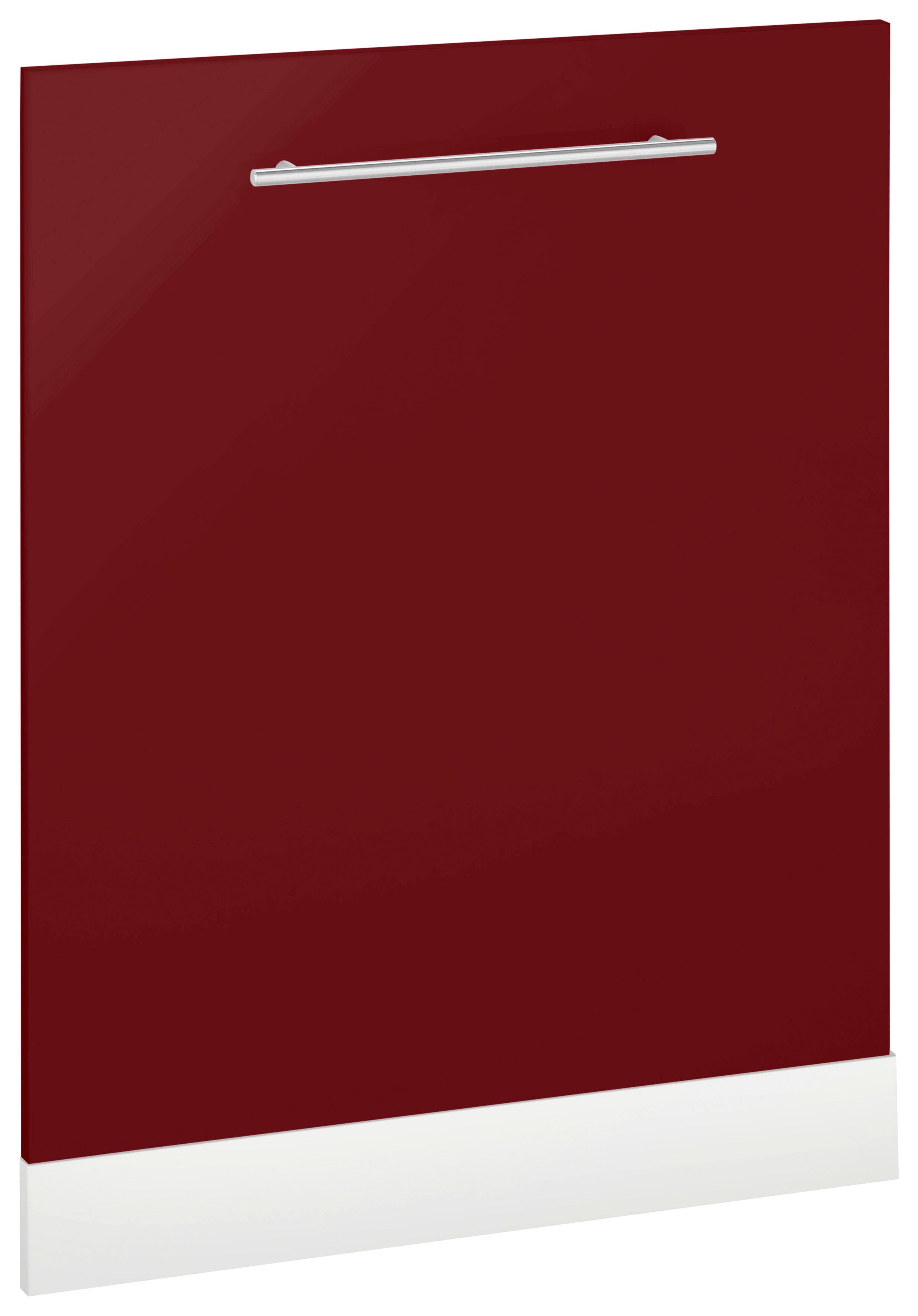 Frontblende WIHO KÜCHEN "Flexi2", rot (front: rot glanz, korpus: weiß), B:59,4cm, Möbelblenden, für vollintegrierbaren Geschirrspüler Image