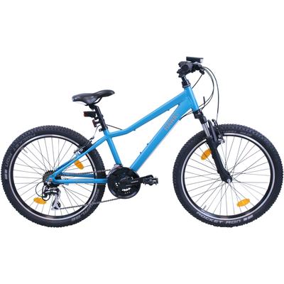 Jugendfahrrad HAWK BIKES "HAWK Mountain Trail Youth" Fahrräder Gr. 32 cm, 24 Zoll (60,96 cm), blau Kinder Radsport