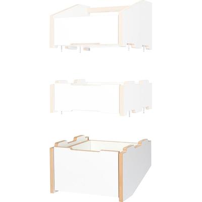 Nachtschrank TOJO "Cargo", weiß, Grundmodul Unterteil, Maße (B/T/H): 39/40/22,8cm, MDF, Schränke, verschiedene Module, die miteinander kombiniert werden können