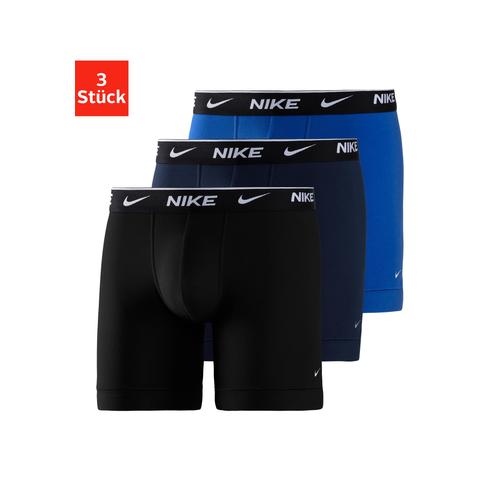 Boxer NIKE UNDERWEAR Gr. XL (52), blau (blau, dunkelblau, schwarz) Herren Unterhosen mit besonders langem Bein und Nike Logobund