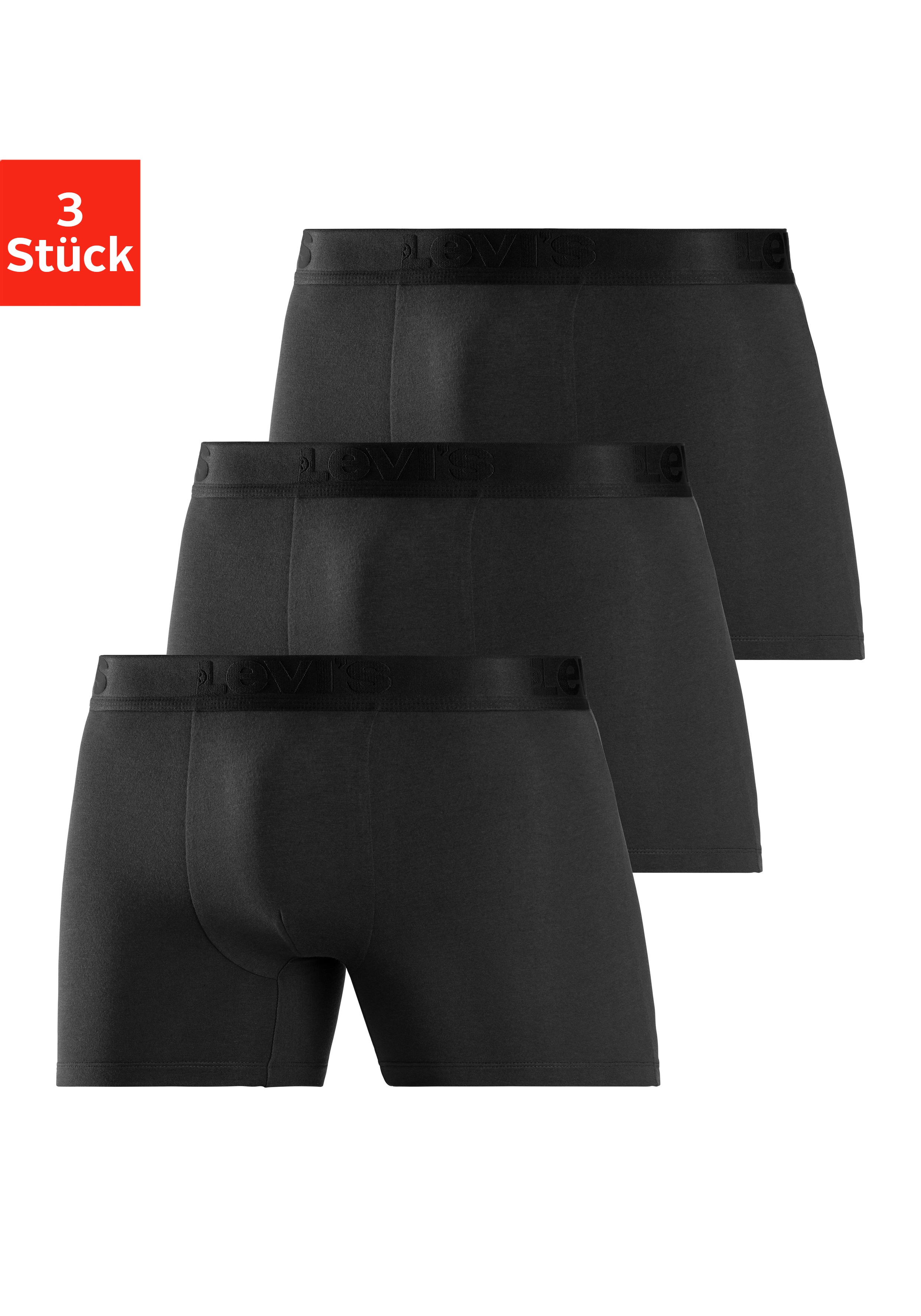 Boxer LEVI'S, Herren, Gr. XL, schwarz, Jersey, Obermaterial: 95% Baumwolle, 5% Elasthan, bedruckt, unifarben, normal, Unterhosen Unterhose Boxershort Unterwäsche, mit Logo Webbund Image