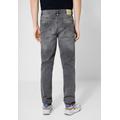 Slim-fit-Jeans STREET ONE MEN Gr. 30, Länge 34, blau (grey denim random wash) Herren Jeans 5-Pocket-Jeans