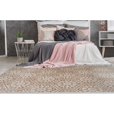 Teppich CALO-DELUXE "Latemar 300" Gr. 4, grau (taupe), B:160cm H:7mm L:230cm, Kunstfaser, Teppiche, weiche Fell Haptik, Relief Muster, Wohnzimmer, Schlafzimmer Image